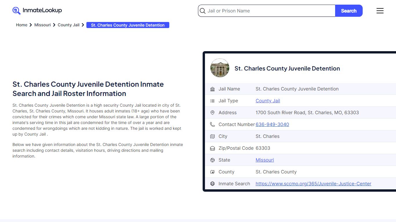 St. Charles County Juvenile Detention Inmate Search - St. Charles ...