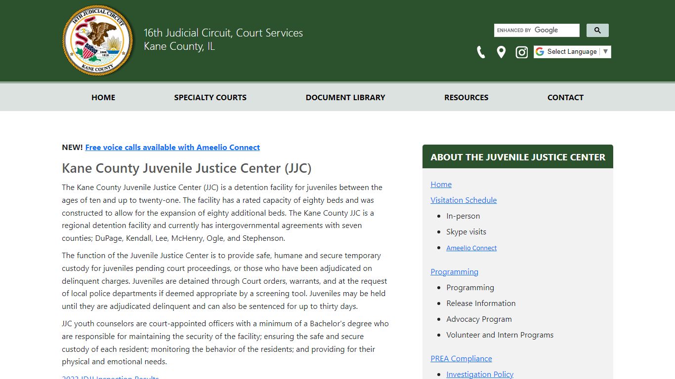 Juvenile Justice Center - Kane County, Illinois
