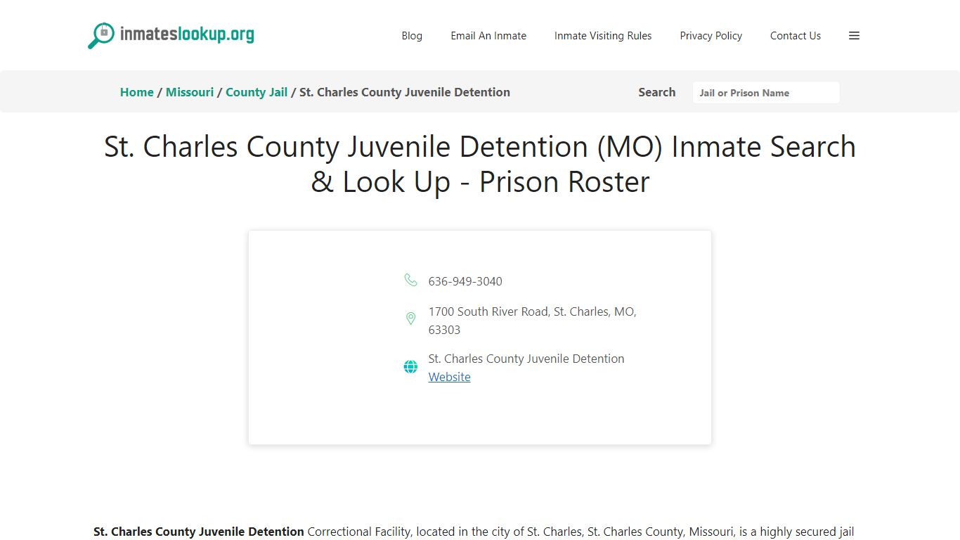 St. Charles County Juvenile Detention (MO) Inmate Search & Look Up ...